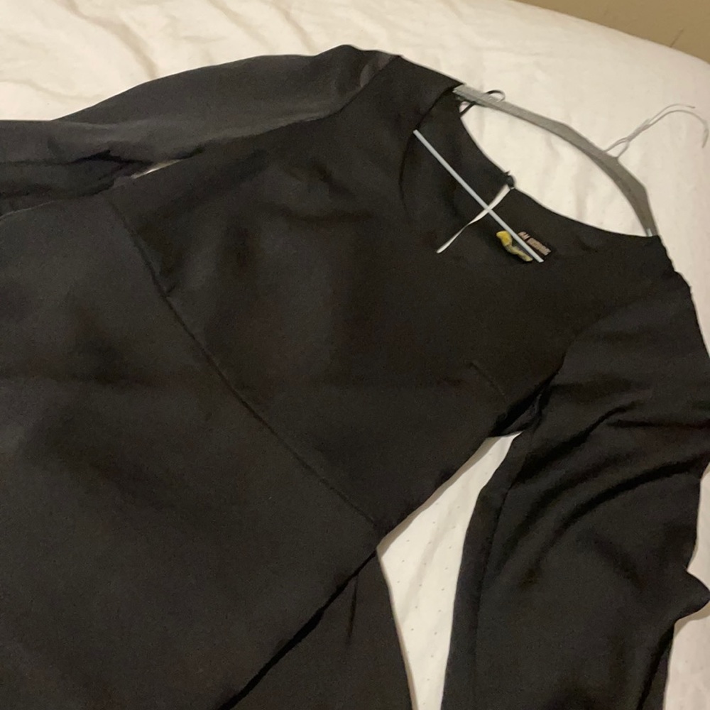 H&M black satin dress